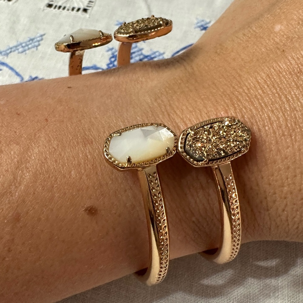 Pair of Kendra Scott Drusy Bangles - Rose Gold